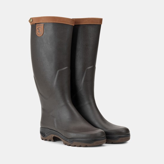 Aigle The Premium Anti-fatigue Boot, With Accents And Leather Lining Rain Boots Men Brown ZA-84327